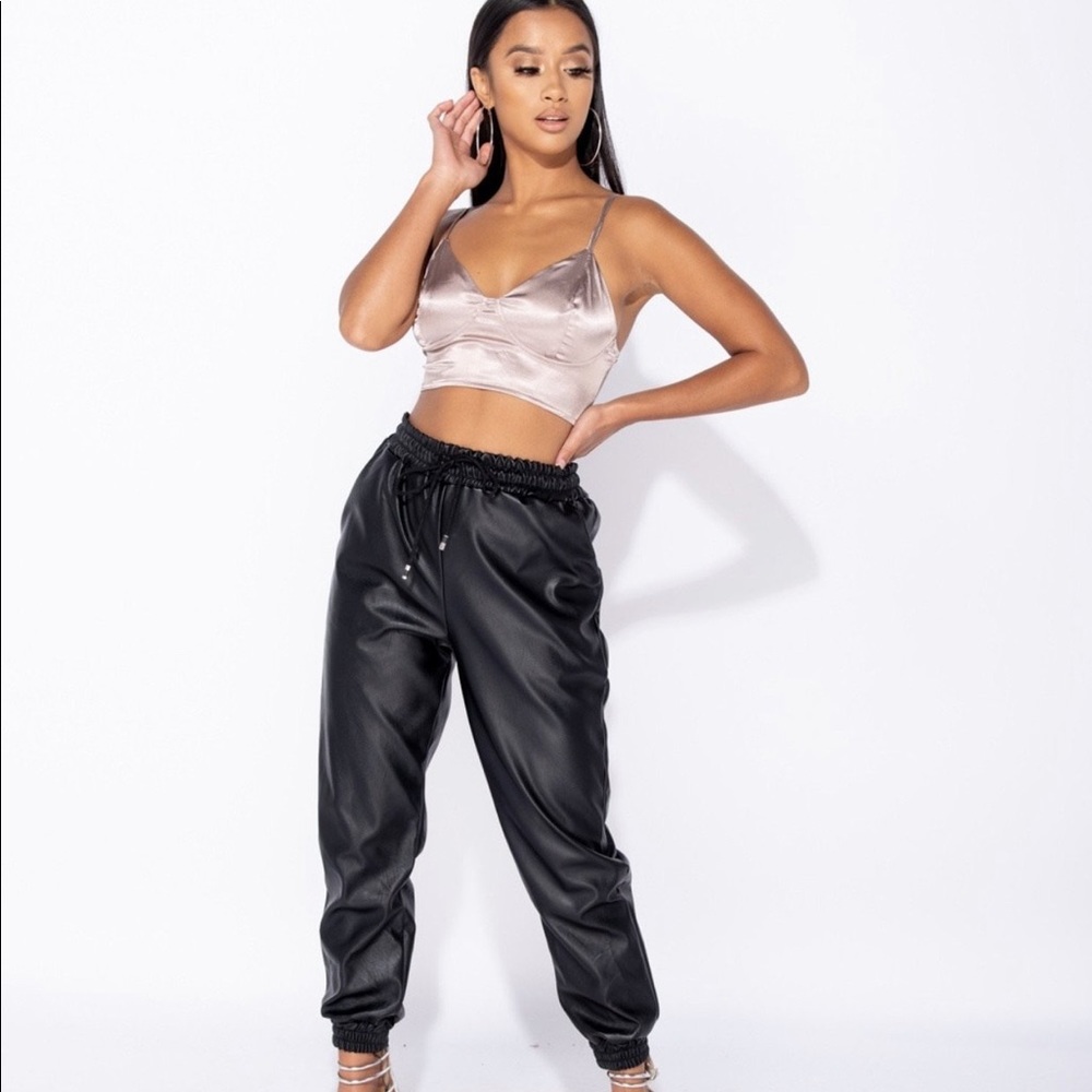 Black leather pants